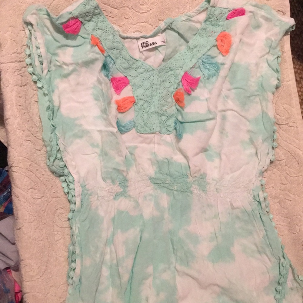 Epic Threads blue and white shirt girls Large